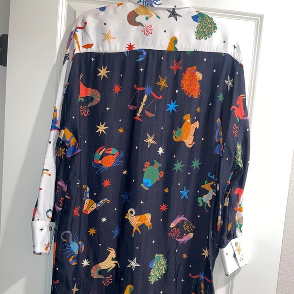 FARM RIO Zodiac Lenzing Escovero Viscose Midi Shirtdress Size S - Picture 9 of 14